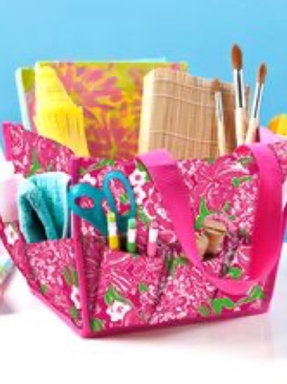Lilly Pulitzer Hot Pink Floral Organizer Tote